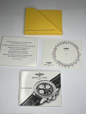 Breitling Old Navitimer II Slide Rule Instructions Manual Slide