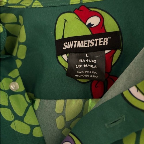 Suitmeister Teenage Mutant Ninja Turtles Button Down Dress Shirt • size Large - Picture 2 of 2