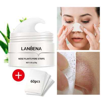 LANBENA Blackhead Remover Nose Deep Cleansing Face Mask Pore Tearing Black D  JW