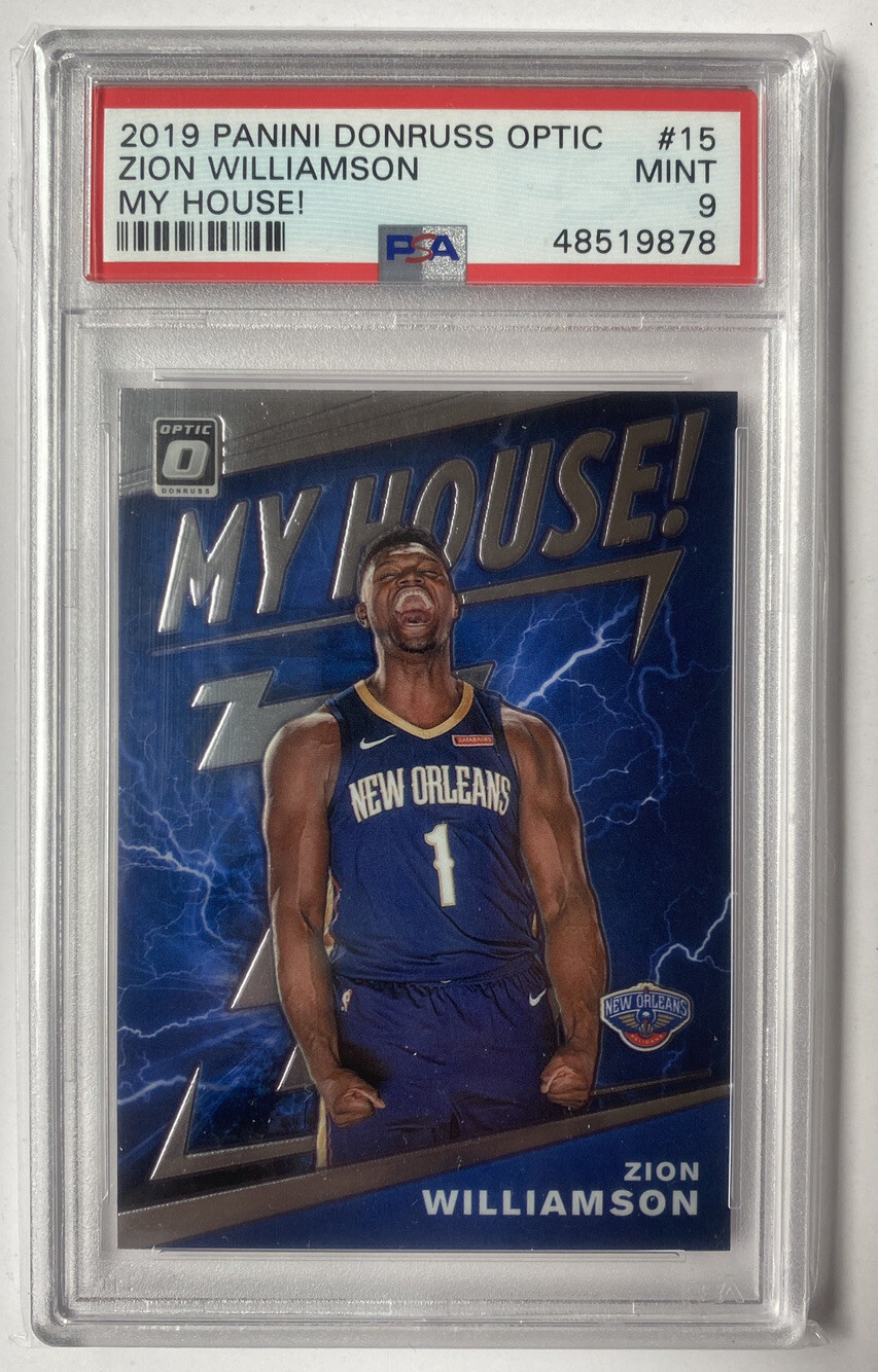 2019-20 Optic My House Zion Williamson #15 RC New Orleans Pelicans PSA 9 Mint