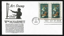 #1386 6c William M. Harnett -Black Anderson FDC Pair