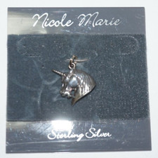Nicole Marie Unicornio Dije Pulsera Dije Plata de Ley 925 3/4" x 3/4"