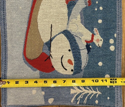 Retired St Nicholas Square LET IT SNOW 70” x 13” Tapestry Table Runner: Blue - Picture 7 of 12