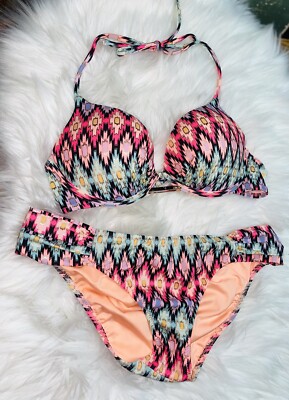 Victorias Secret Bombshell 2 piece Swim The Knockout Bikini Medium Southwest EUC