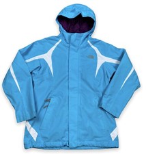 The North Face Hyvent Tri-Climate Coat Jacket Shell Only Cyan Blue Girls 14/16