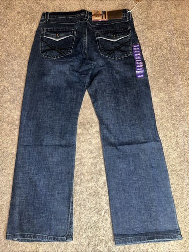 NUEVO Pantalones de mezclilla para hombre Axel azul oscuro ajustados corte bota talla 34 x 32 elásticos precio de venta sugerido por el fabricante 59,00 USD - Imagen 8 de 11