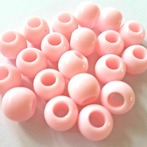 Large Big Hole Acrylic Pony Beads for jewellery making 25pcs 10x8mm Neon Pastel - Picture 10 of 16