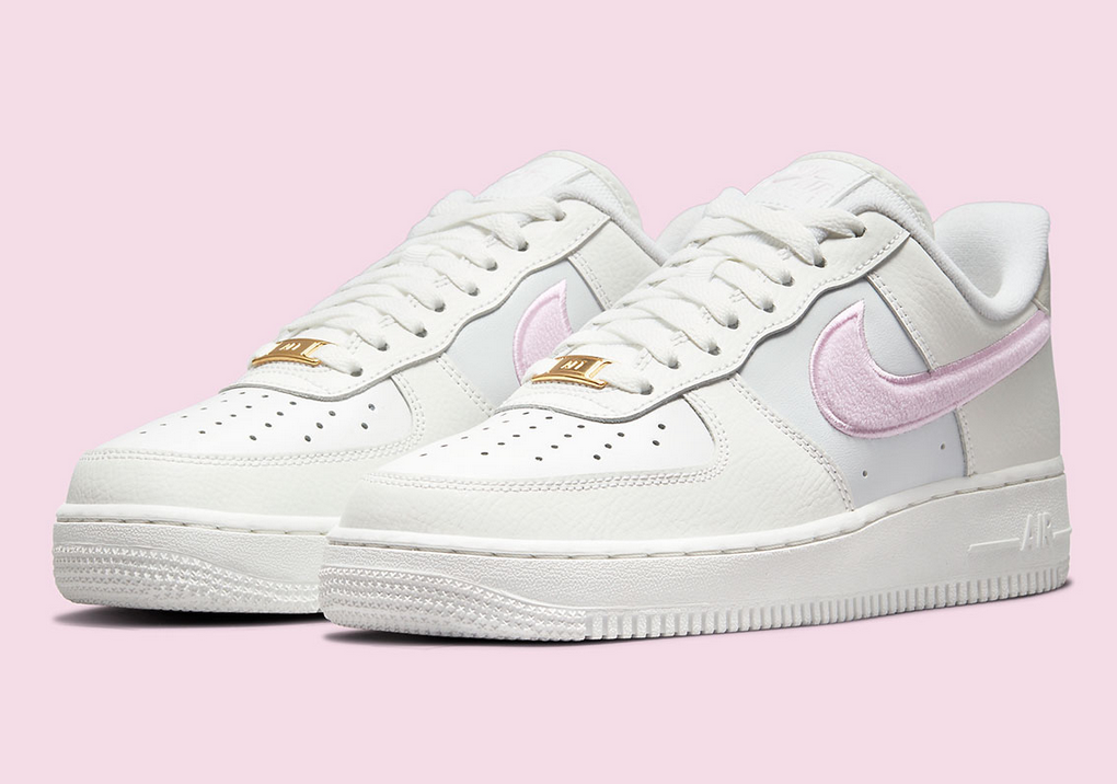 white air force ones with pink swoosh