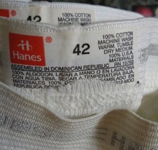 NOS Vtg Hanes Tighty White 100 Cotton Briefs sz 42 Unworn Oldschool