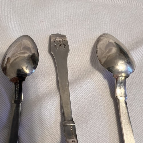 Wood & Hughes RARE Sterling Set of 6 Lovebirds Pattern 4.5" Demitasse Spoons "B" - Picture 9 of 14