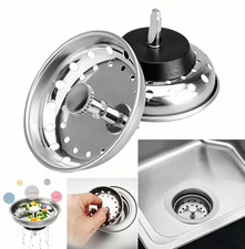 2 Pack Kitchen Sink Drain Stopper Basket Strainer Stainless Steel Waste Plug