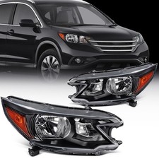 Pair Halogen Headlights Assembly For 2012-2014 Honda Cr-v Crv 2.4l Black Amber Pair Halogen Headlights Assembly For 2012-2014 Honda Cr-v Crv 2.4l Black Amber