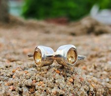 Handmade Silver Citrine Birthstone Ring Solid 925 Sterling Silver Jewelry