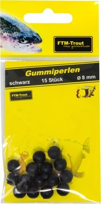 FTM Gummiperlen Schwarz  verschiedene Größen Fishing Tackle Max