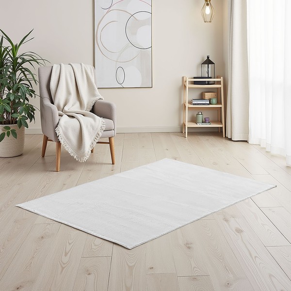Teppich 160X230 Wohnzimmer Kurzflor Grau Waschbar Rutschfest Modern Homestyle4U-image