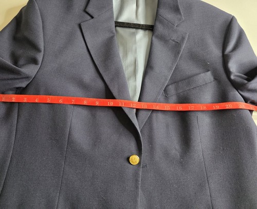 Vintage Stafford Blazer Herren 44R dunkelblau Wollmischung Goldknopf Sport Mantel Jacke - Bild 9 von 14