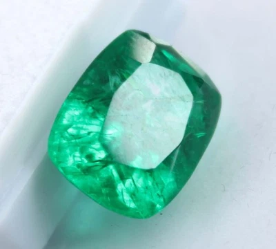 8 Ct Coussin Vert Naturel Non Traité Émeraude Colombienne CERTIFIÉE Pierre... - Photo 1/4
