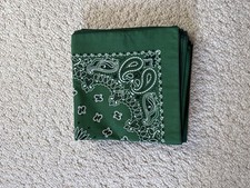 4-Pack Vintage Green Paisley Cotton Kerchief Bandana Head Wrap 21" x 21"