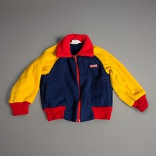 Vintage OshKosh B  gosh Colorblock Fleece Jacket   Size 4 Toddler   Made in USA