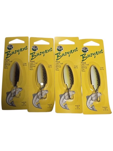 LOT OF 4 NEW Thomas Buoyant BROWN TROUT 1/4 oz Lure Spoons Made in USA - Picture 1 of 3