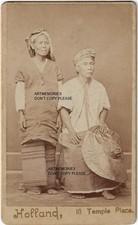 Tibet Birmanie types Karen 2 cdv photos c1875-80 peuple Karen