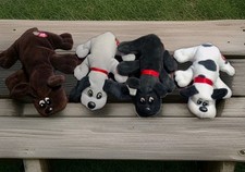 1985-1986 Pound Puppies Lot Of 4 Collectible Plush Pups From The 80's