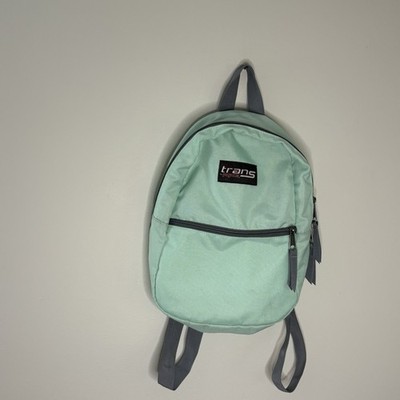 Trans Jansport Mini Backpack Mint Green Aqua Blue Double Zip Pockets B#2 |  eBay
