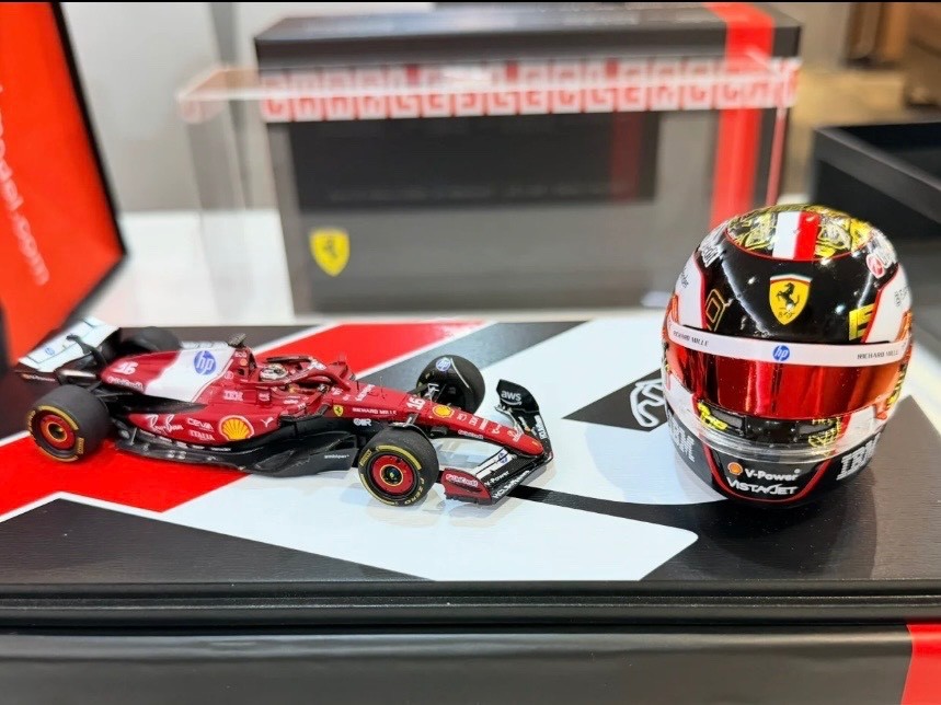 CHARLES LECLERC Looksmart 43 SF25 Car&Helmet HEC Limited Model Car