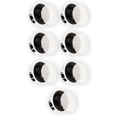 Theater Solutions TSS8A Flush Mount Angled Speakers with 8'' Woofers 7 Pack
