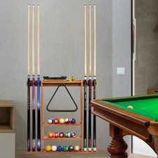 Pool Stick Holder, Wall Mount Pool Cue Rack ,Solid Wood Floor Stand for billi...