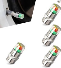 4 PCS Tire Pressure Monitor Valve Stem Caps, 3 Color 2.4Bar Valve Stem 4 PCS