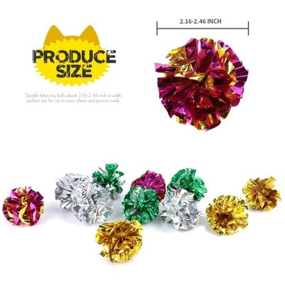 Cat Entertainment Set: 25 Crinkle Balls in Random Colors