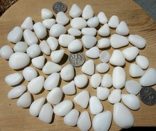 78 Surf Tumbled Seaglass, Milk Glass pieces. Small-Med,Flawless To Near Flawless