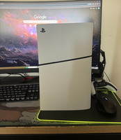 PS5 Slim Blu-Ray Disc Edition 1TB Game Console  White  BARELY USED BASICALLY NEW
