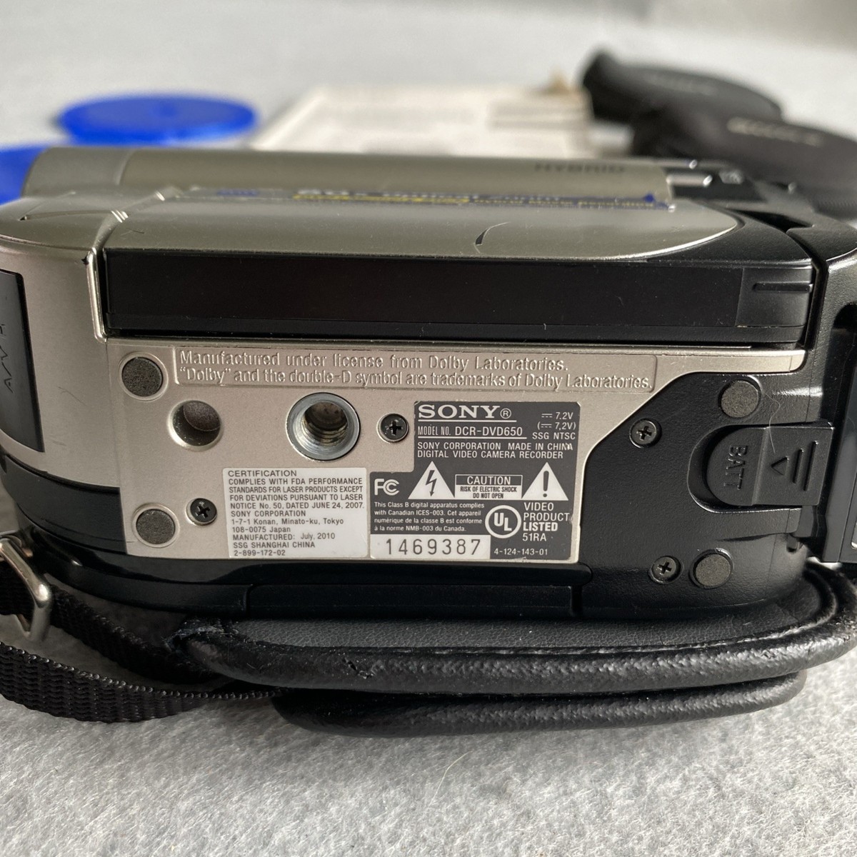 Sony HandyCam DCR-DVD650 Camcorder Hybrid Battery Accessories
