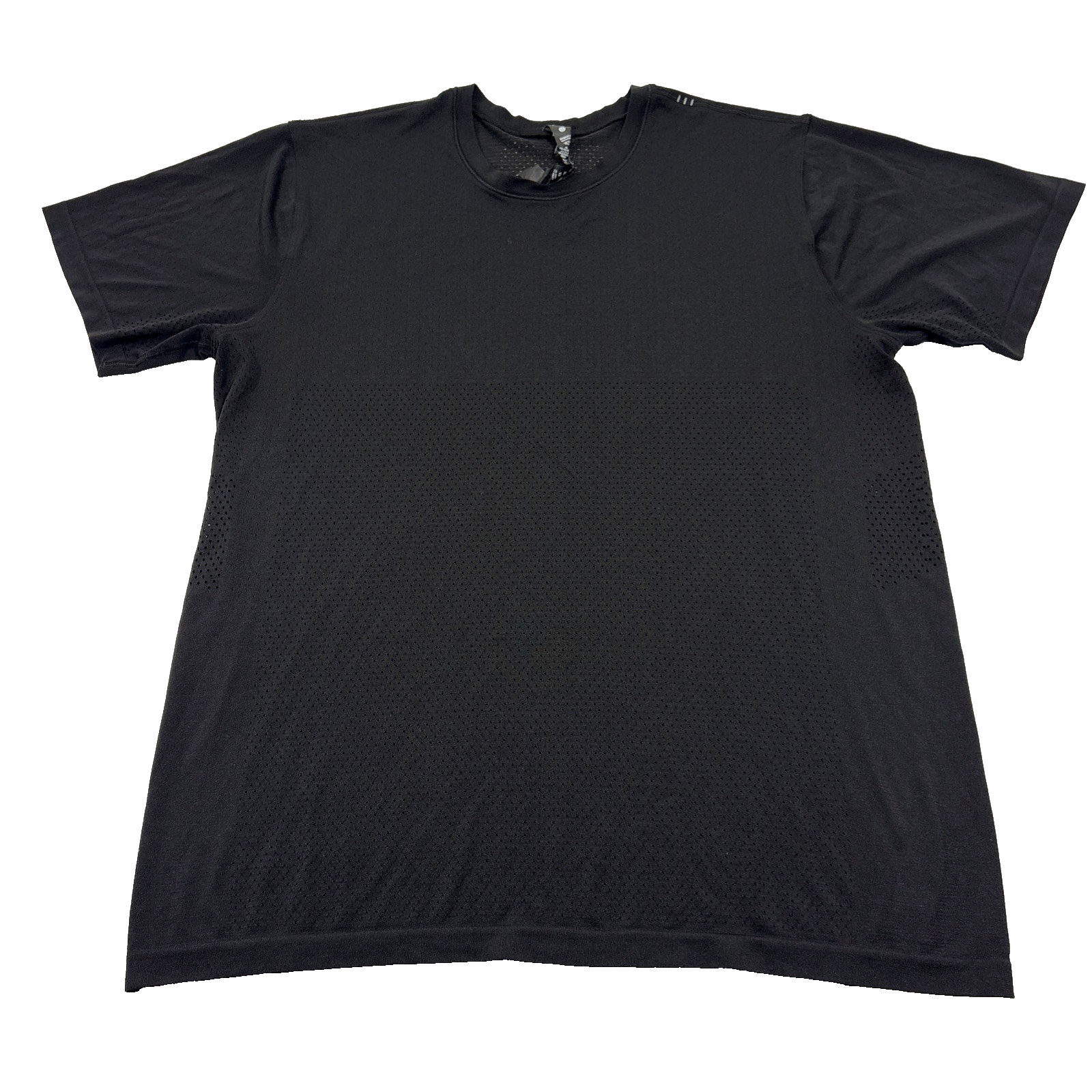 Lululemon Mens XL Black Seamless Mesh Short Sleeve Athletic Gym Shirt EUC!!