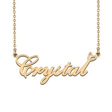 Unique Gold Name Necklace with Heart Custom Crystal Necklace for Women Birthday