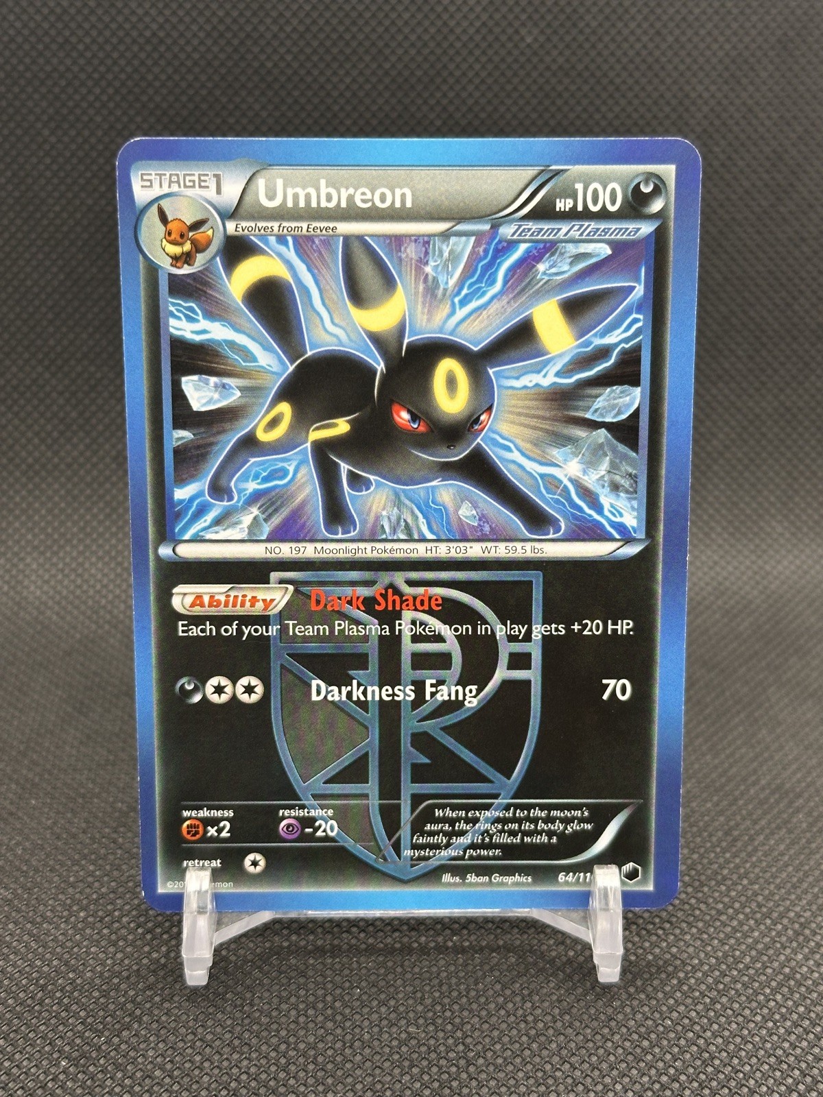 Pokemon TCG Umbreon 64/116 (Team Plasma) Plasma Freeze Non Holo NM