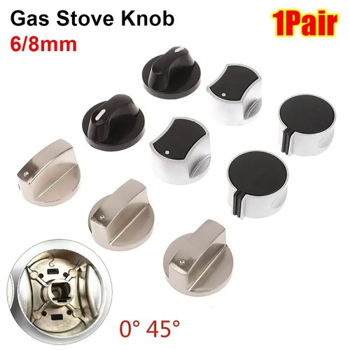 1Pair Universal Gas Stove Knob Silver Assembly Button Gas Cooker Accessories