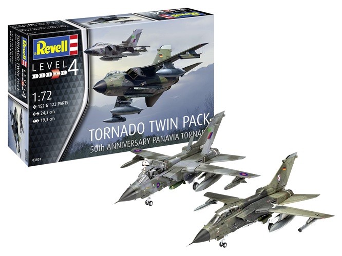 Revell 03801 - 1/72 Tornado Twin Pack 50th Anniversary Panavia Tornado - New