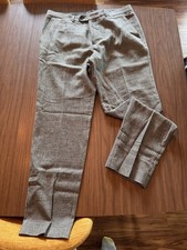 Todd Snyder Men's Dress Pants Cream Plaid Cotton Blend Flat Front Button 34