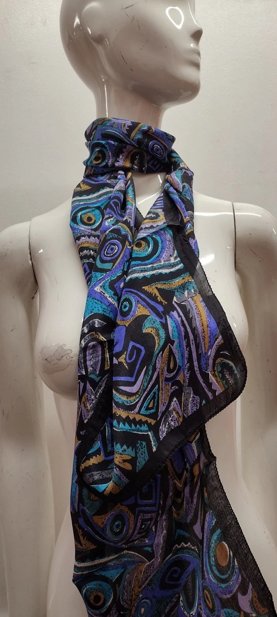 Foulard Carré Vintage Femme 80x80 Cm - Polyester Rouge Et Vert - Accessoire Rétro Chic