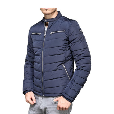 Schott NYC Herren Steppjacke dunkelblau, Stehkragen, Reißverschluss, Größe S