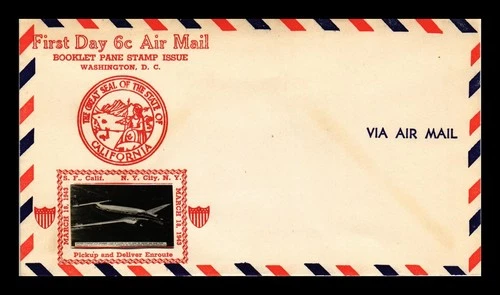 US COVER FIRST DAY 6C AIR MAIL CROSBY PHOTO UNSERVICED CACHET UNSEALED