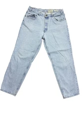 Eddie Bauer Jeans Mens 38x30 Light Wash Relaxed Fit 100% Cotton Made USA EB2771