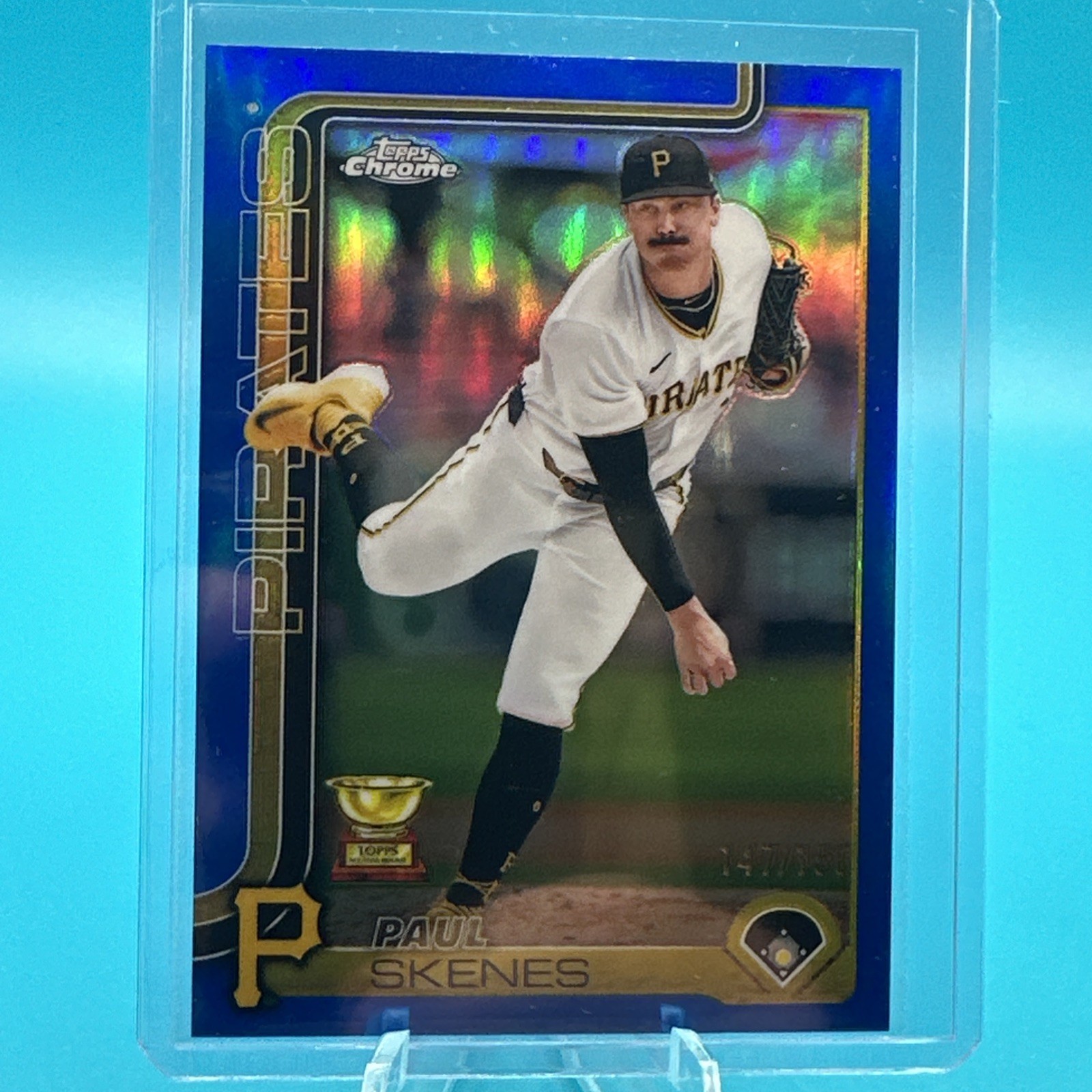 2025 Topps Chrome Paul Skenes Blue Refractor /150 All-Star Rookie Cup #300