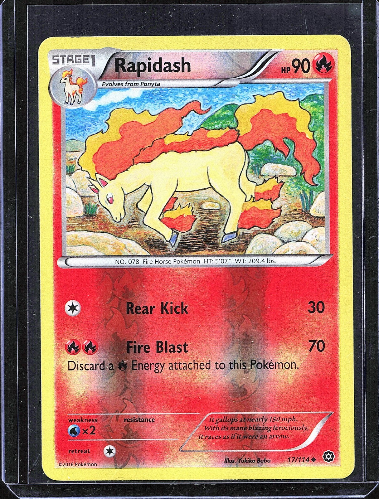 Pokémon TCG Rapidash 27/114 Reverse Holo Steam Siege B-0002
