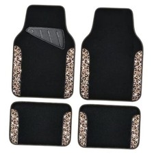 Bling Diamond Car Floor Mats, Shining Rhinestone Carpet Sparkly Gold Leopard