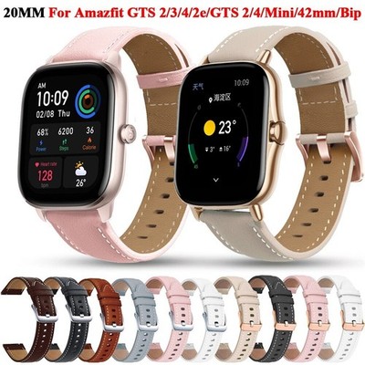 20mm Silikon / Leder Armband Für Amazfit GTS 4 2 Mini 2e Bip U Pro Watch Strap