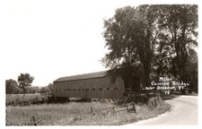 Miller Covered Bridge near Brandon, Vermont RPPC Real Photo Postcard